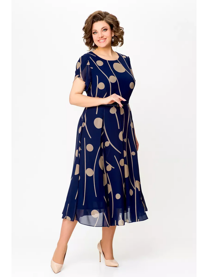 Anouk | Chic Chiffon Midi Dress with Flowing Elegance