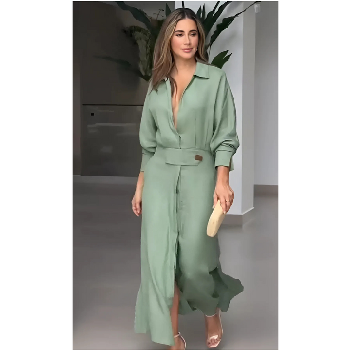 Penelope | Elegant Fluid Shirt Dress