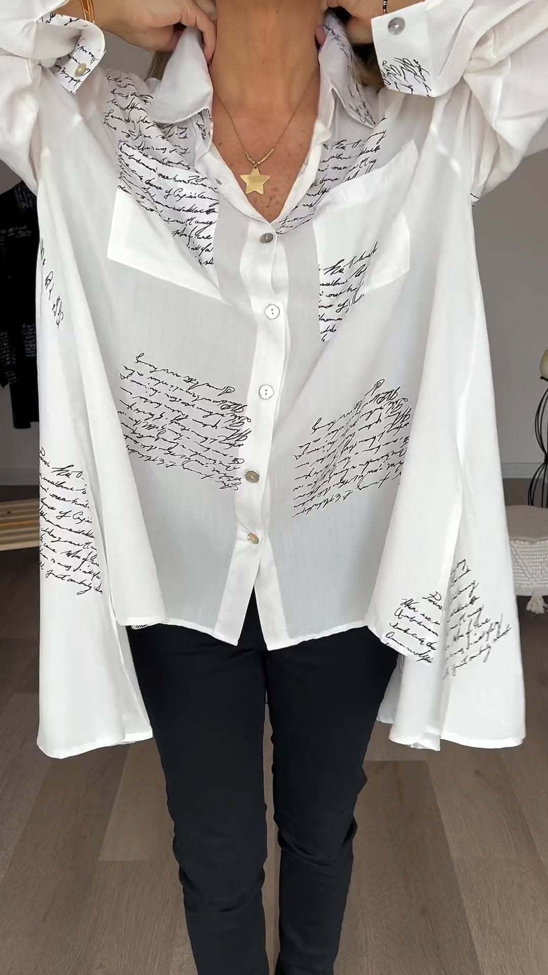 Helene | Shirt with Handwritten Print