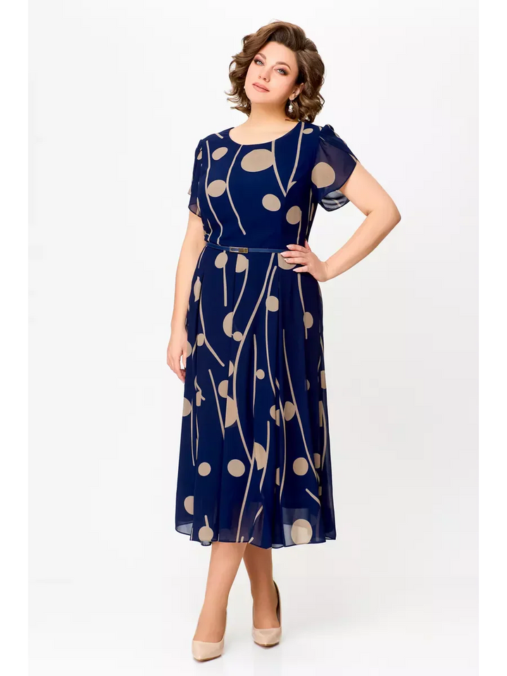 Anouk | Chic Chiffon Midi Dress with Flowing Elegance