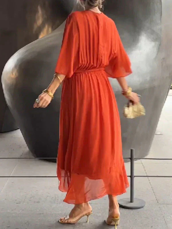 Monica – V-Neck Chiffon Dress