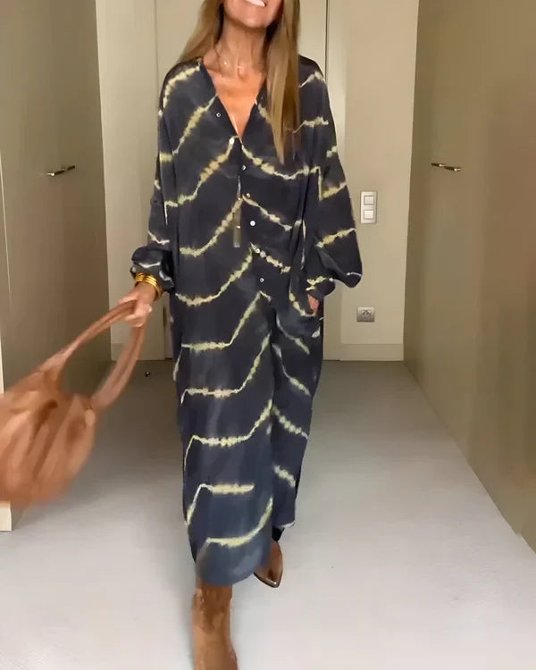 Julia™ | Bohemian Striped Maxi Dress