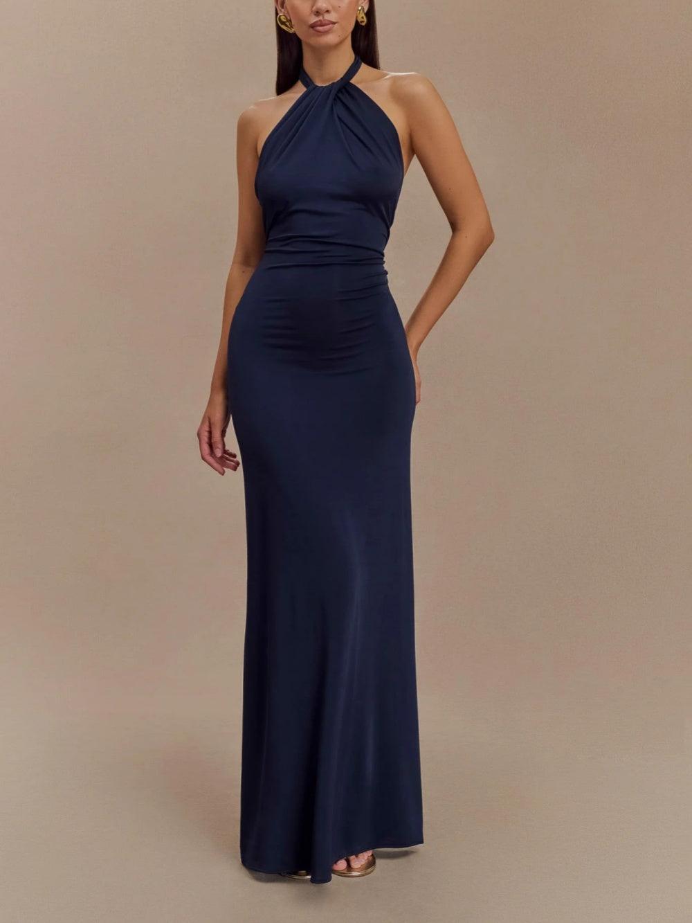Slinky Halter Maxi Dress