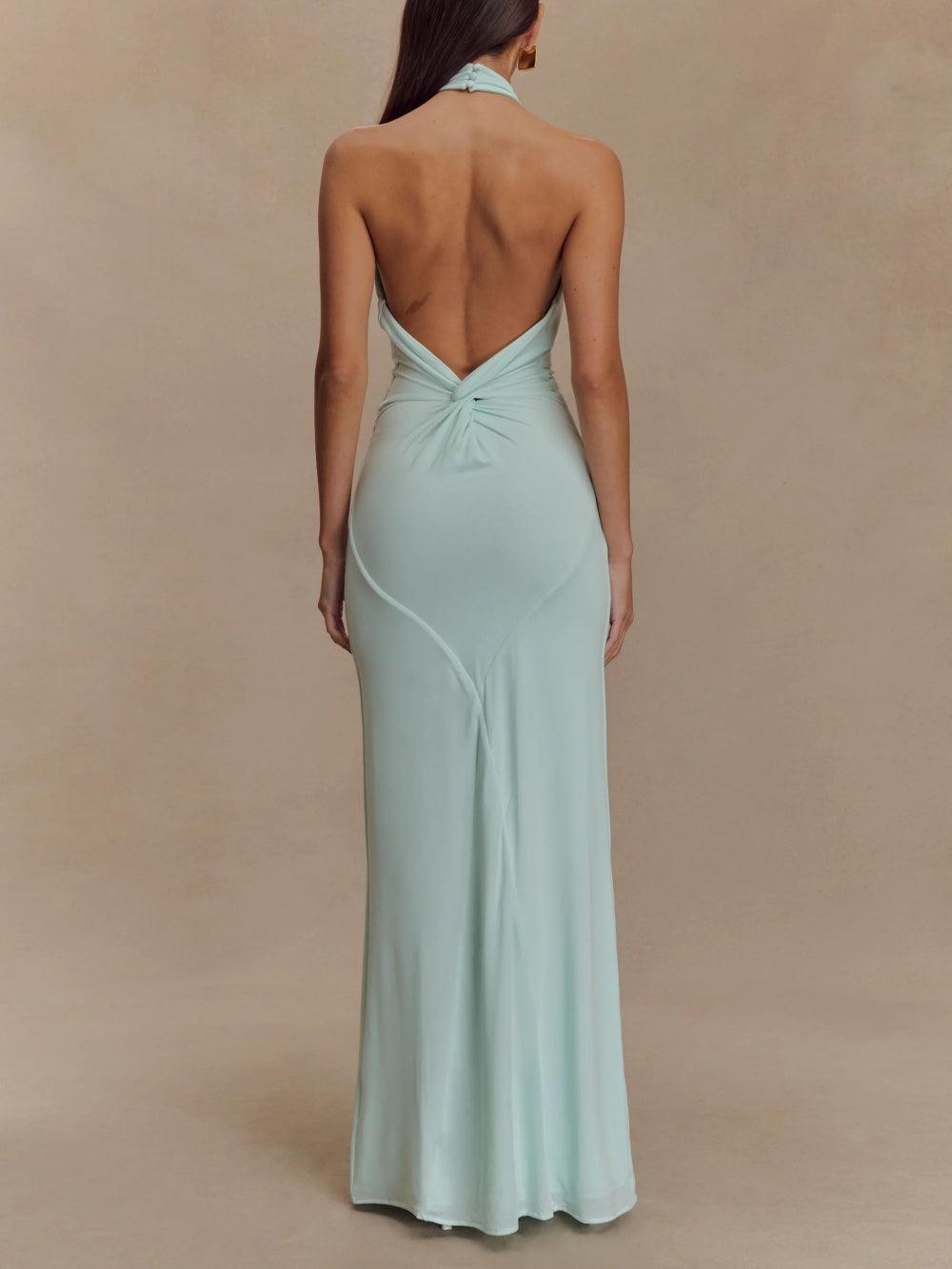 Slinky Halter Maxi Dress