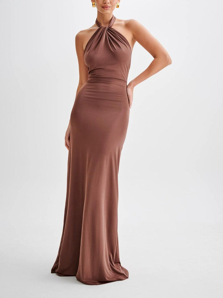 Slinky Halter Maxi Dress