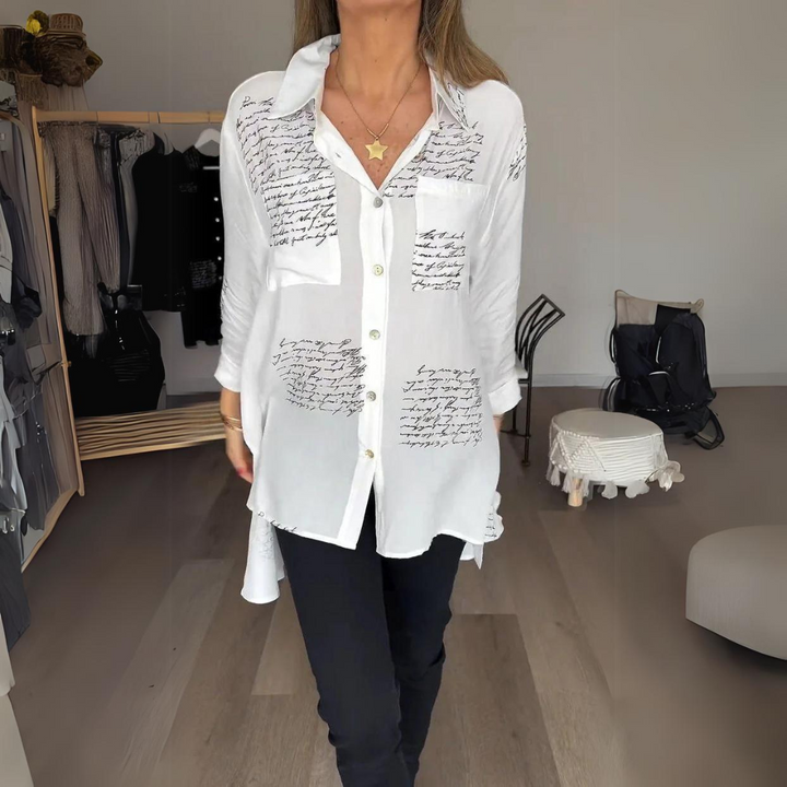 Helene | Shirt with Handwritten Print