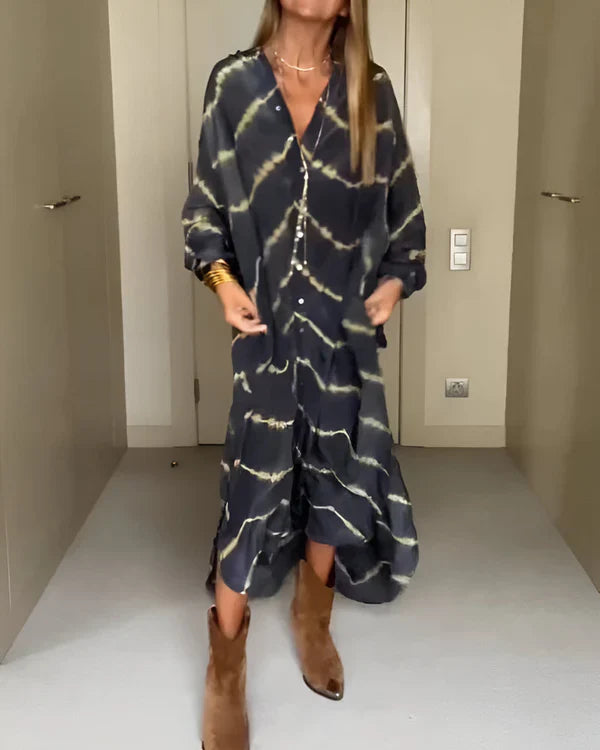 Julia™ | Bohemian Striped Maxi Dress