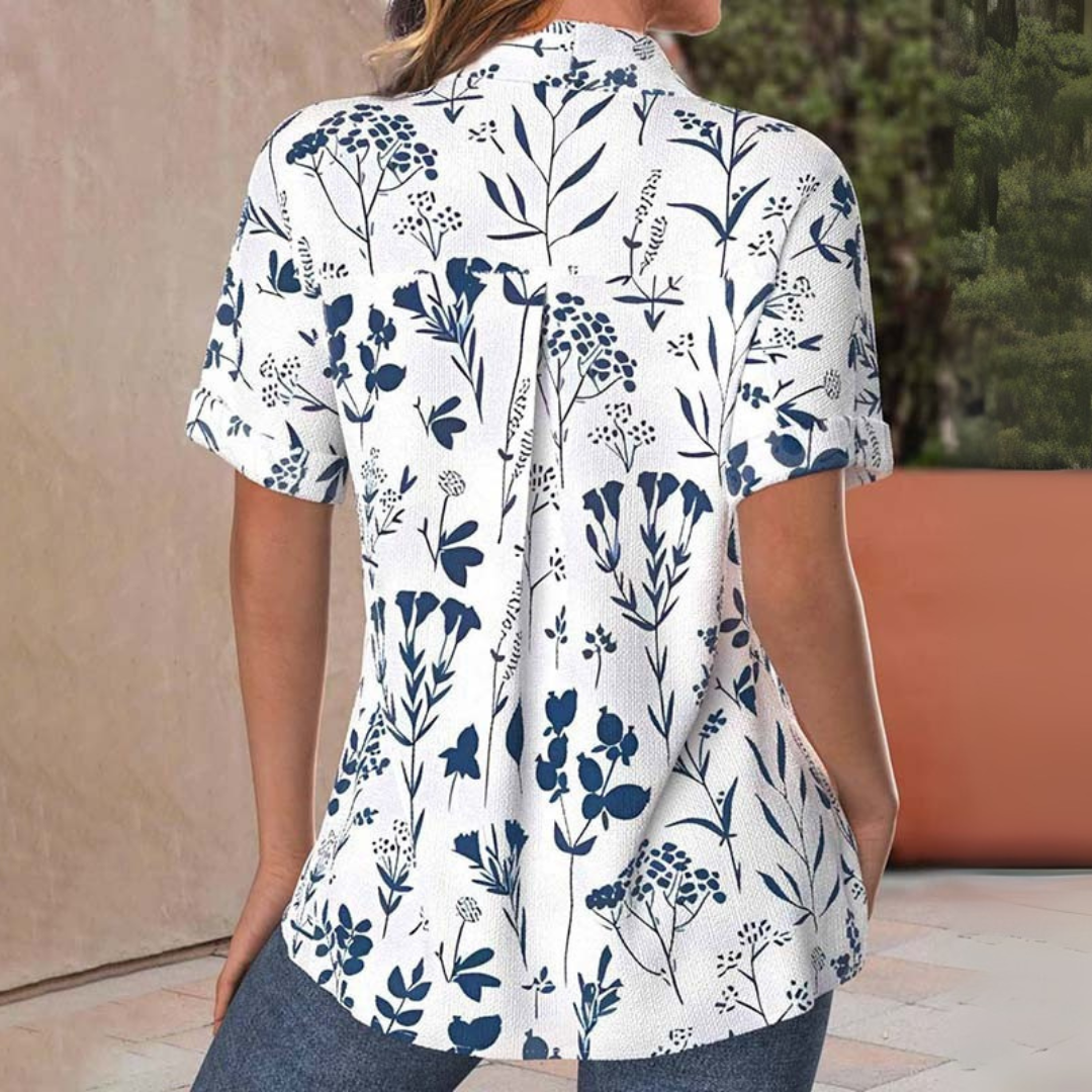 BETSY | CASUAL LEAF PRINT BLOUSE