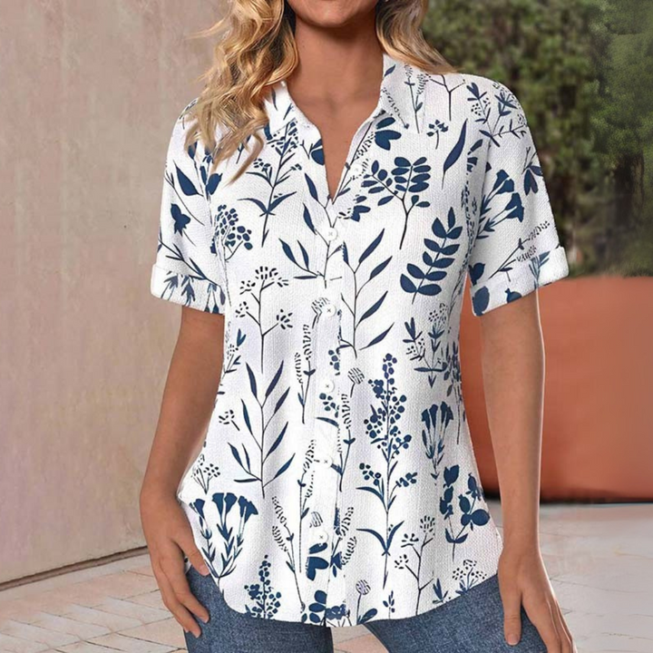 BETSY | CASUAL LEAF PRINT BLOUSE