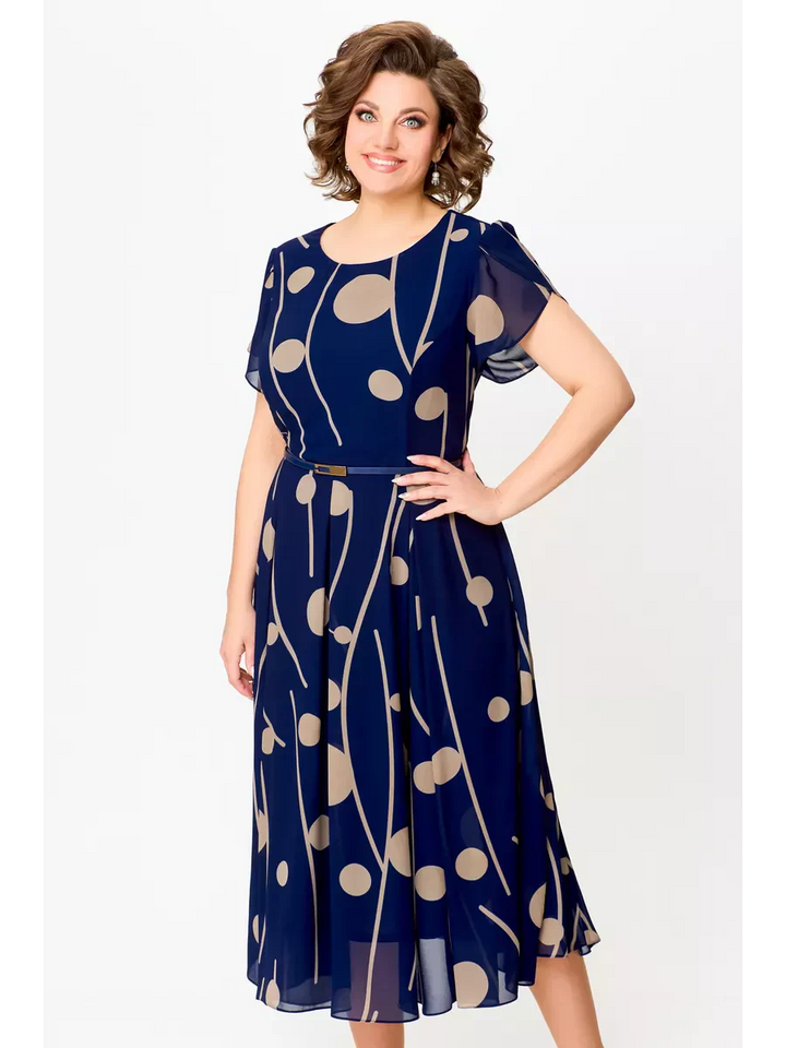 Anouk | Chic Chiffon Midi Dress with Flowing Elegance