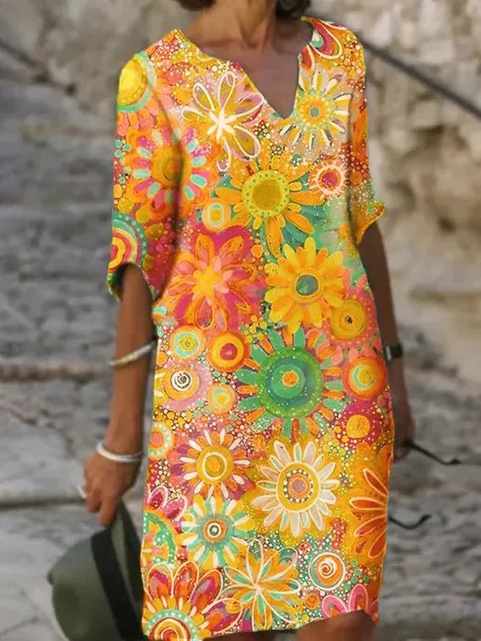 Annabelle™ – Floral V-Neck Dress