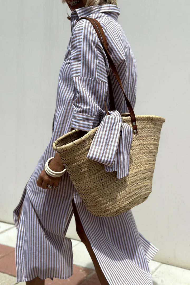 Sophia | Shirt Dress with Timeless Stripes and Elegant Comfort
