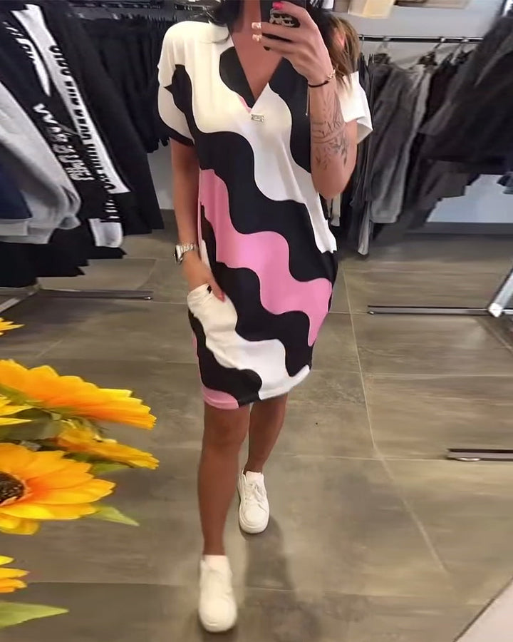 Garance | Flowing Dress Featuring Wave Pattern