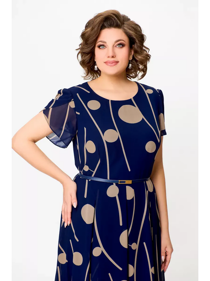 Anouk | Chic Chiffon Midi Dress with Flowing Elegance