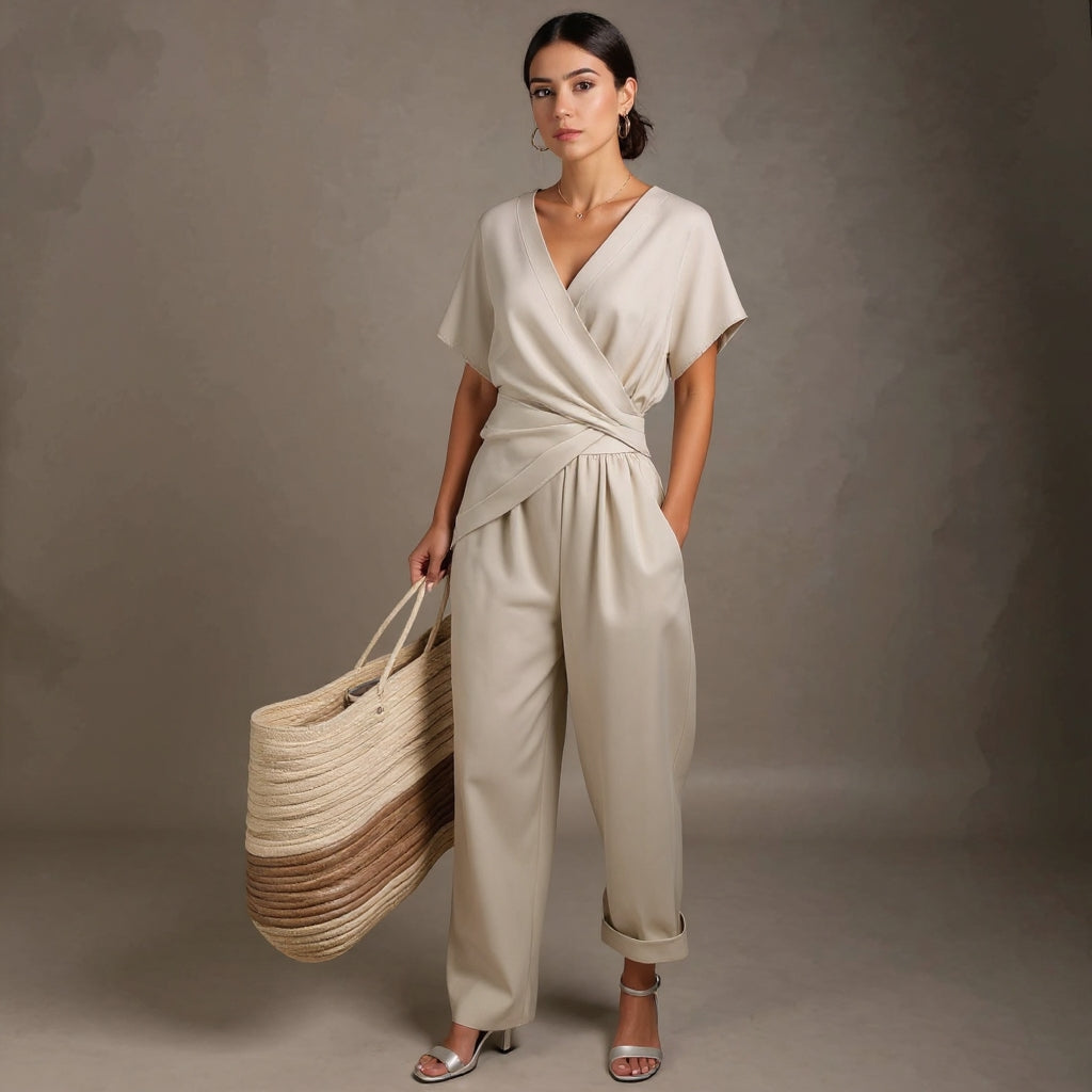 Marcelline | Elegant wrap-style jumpsuit