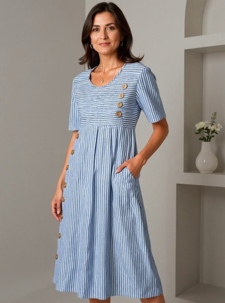 Lenna | Elegant Striped Midi Dress