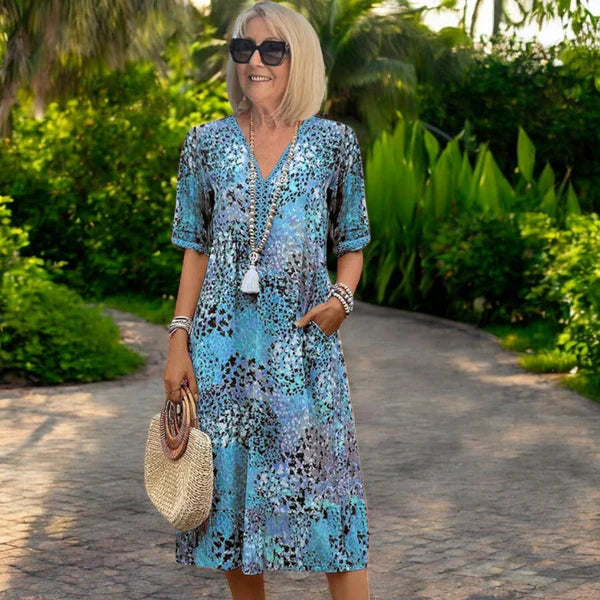 Donalyn | Vintage V-Neck Dress