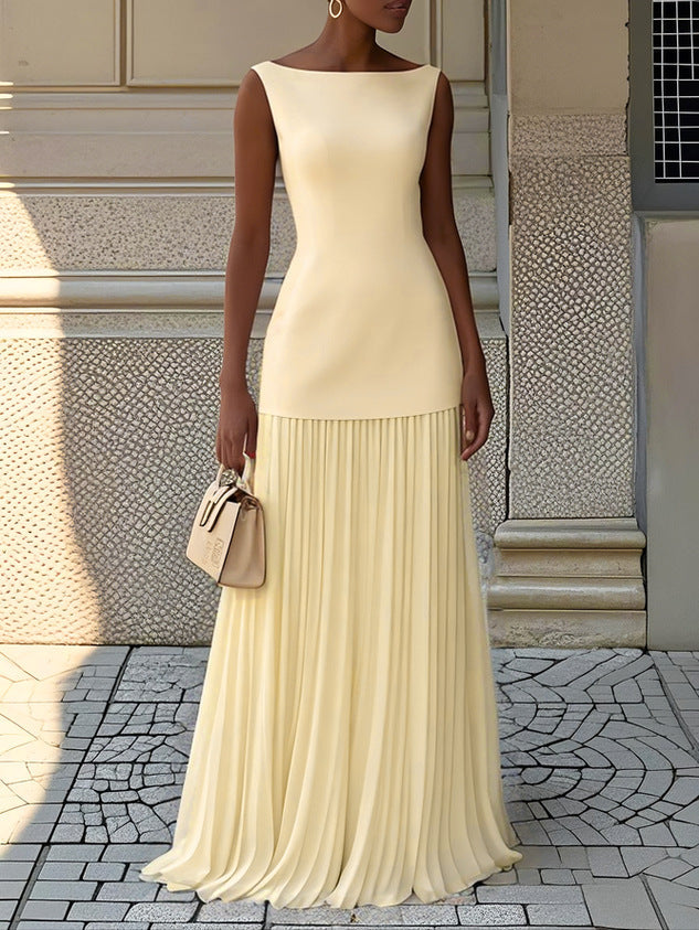 Vivienne | Elegant Sleeveless Maxi Dress with Graceful Pleats