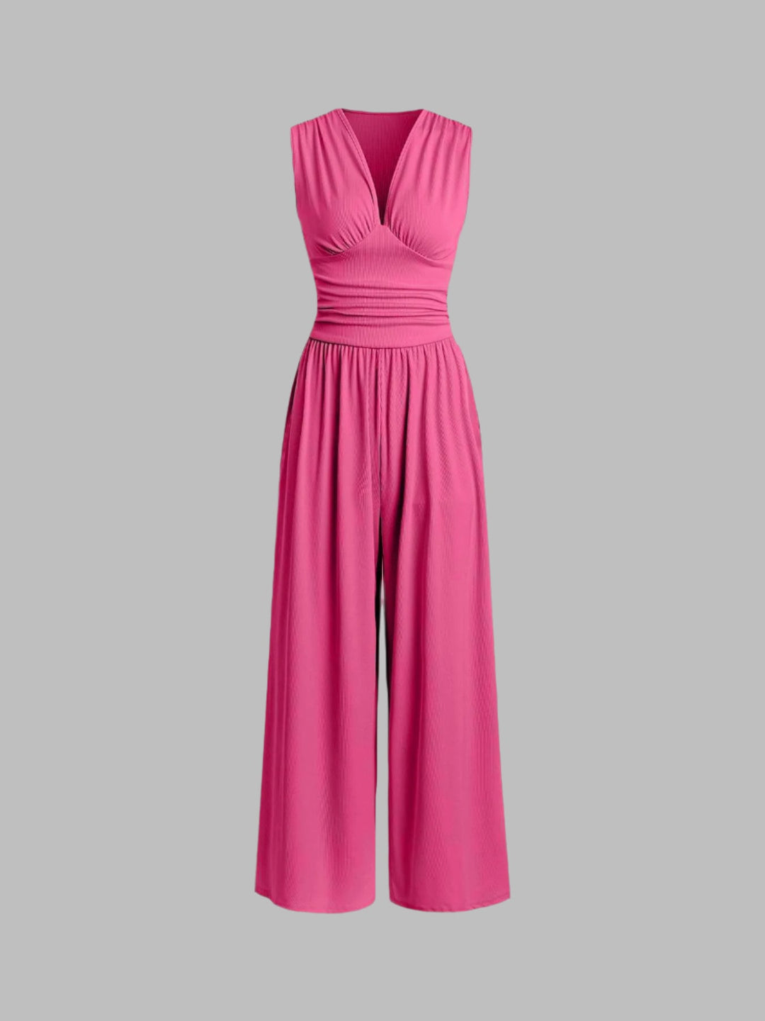 Capucine | Sleeveless Wide-Leg Jumpsuit with Gathered Bodice