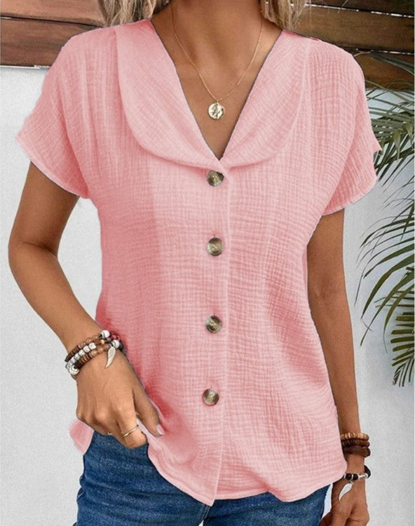 Emilie™ | Collared Button-Up Top