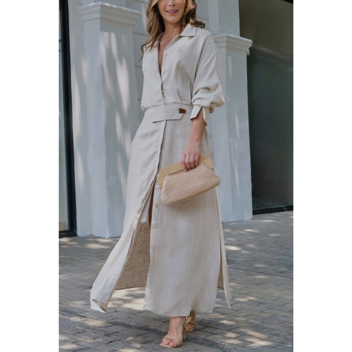 Penelope | Elegant Fluid Shirt Dress