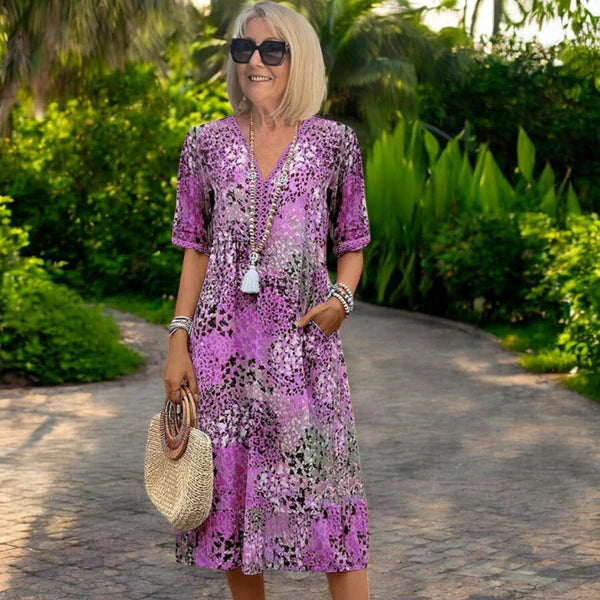 Donalyn | Vintage V-Neck Dress