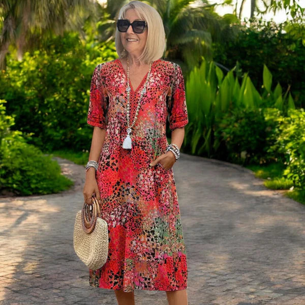 Donalyn | Vintage V-Neck Dress