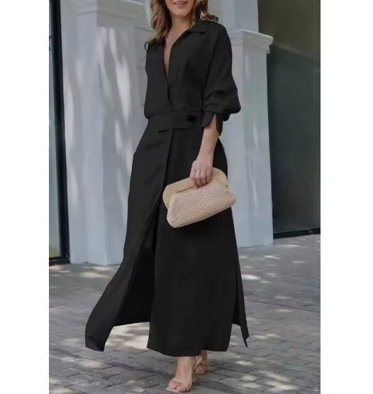 Penelope | Elegant Fluid Shirt Dress
