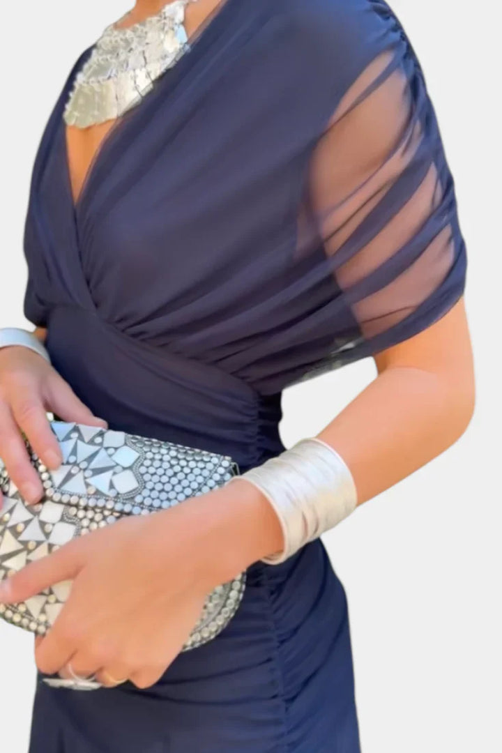 Althéa | V-Neck Midi Tulle Dress