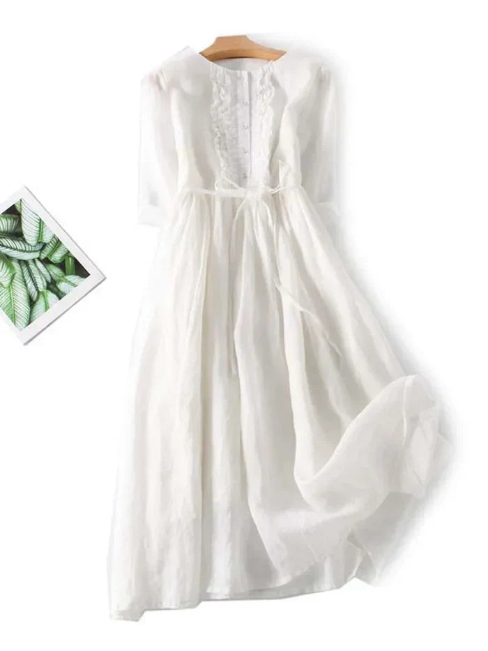 Laura™ – Elegant Linen Dress