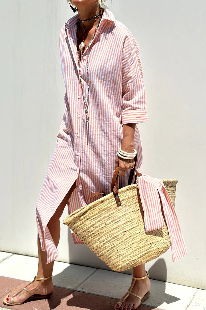 Sophia | Shirt Dress with Timeless Stripes and Elegant Comfort