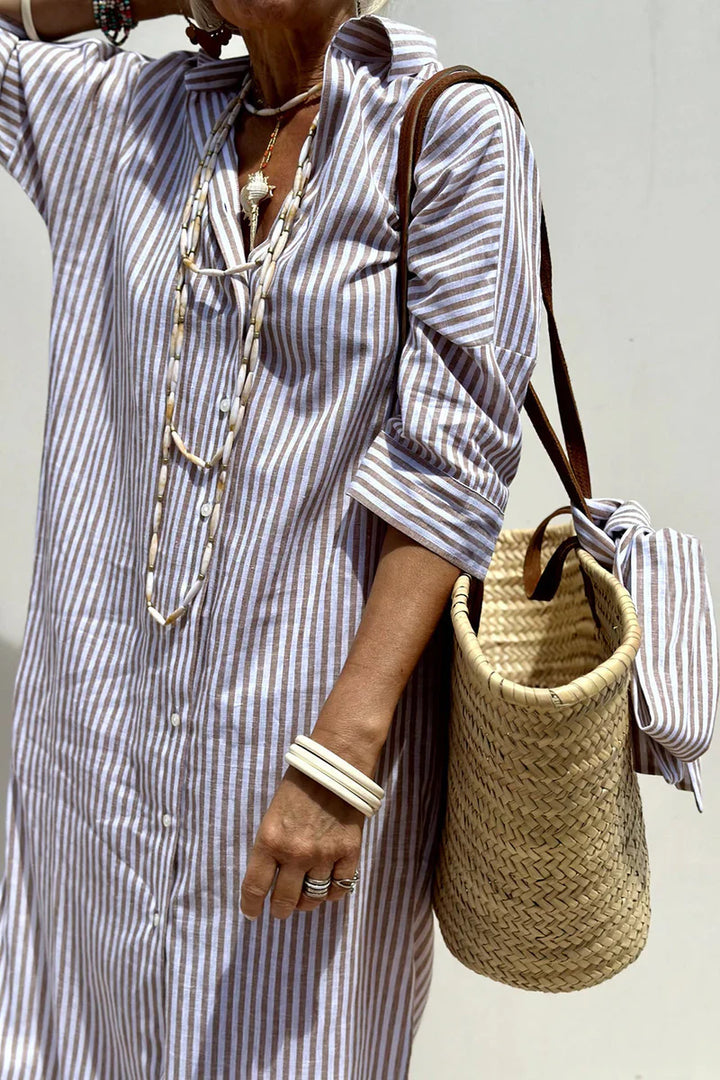 Sophia | Shirt Dress with Timeless Stripes and Elegant Comfort