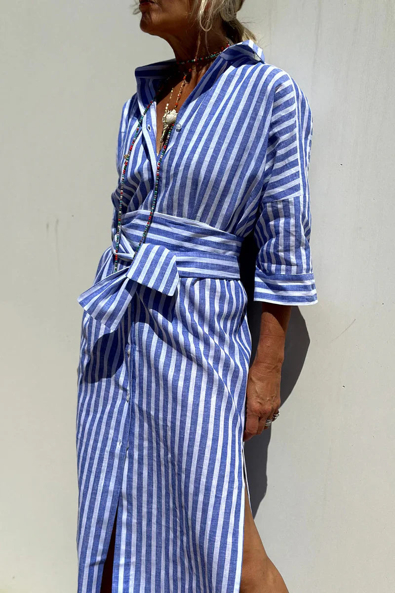 Sophia | Shirt Dress with Timeless Stripes and Elegant Comfort