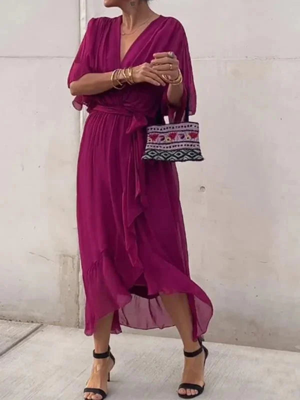 Monica – V-Neck Chiffon Dress