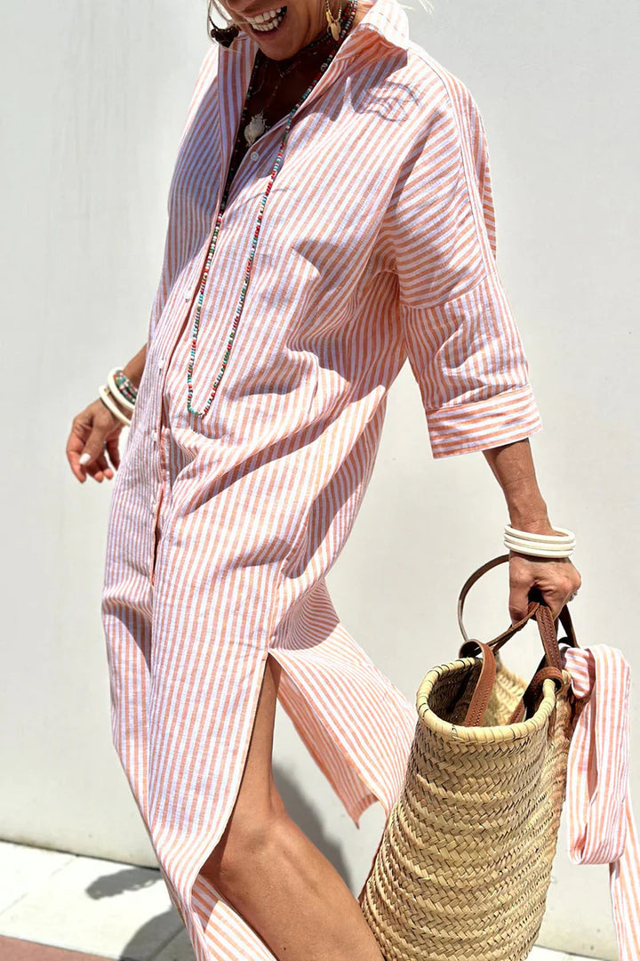 Sophia | Shirt Dress with Timeless Stripes and Elegant Comfort