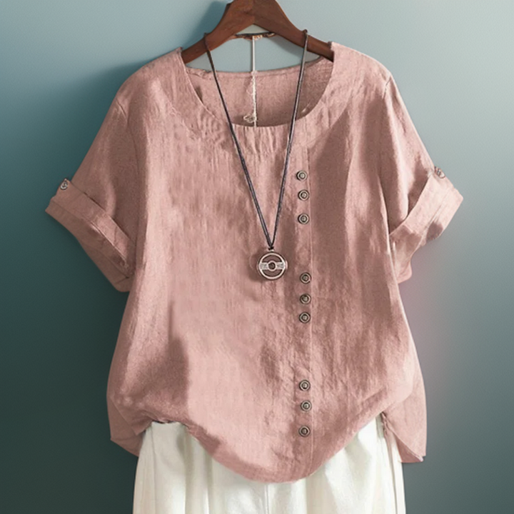 Klara™ | Button Detail T-Shirt