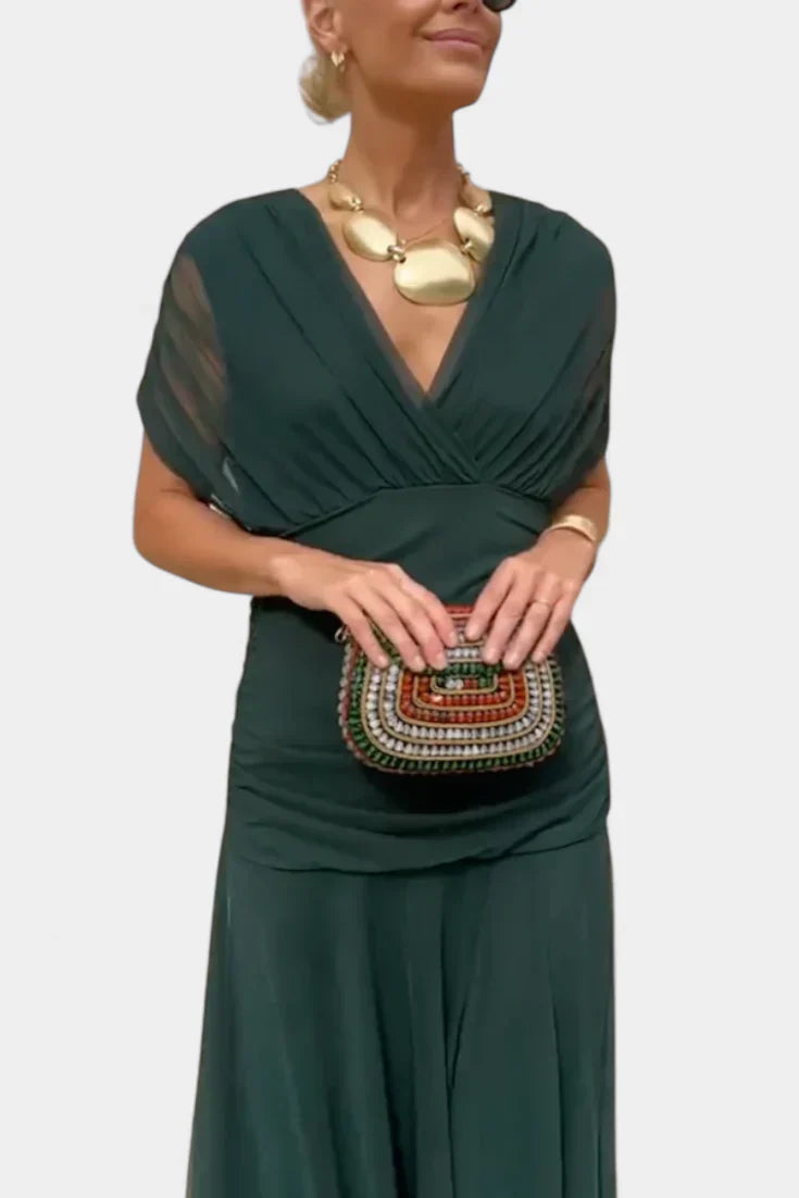 Althéa | V-Neck Midi Tulle Dress