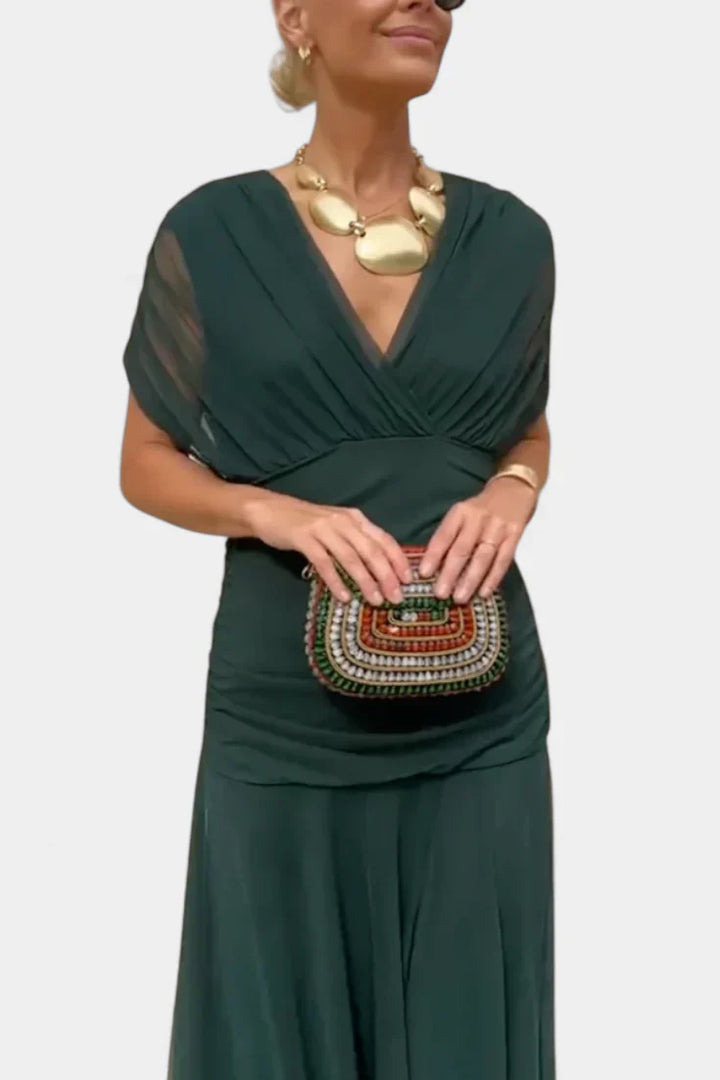 Althéa | V-Neck Midi Tulle Dress