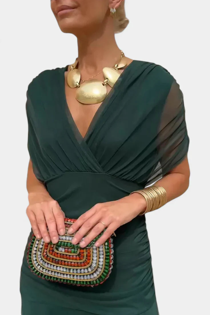 Althéa | V-Neck Midi Tulle Dress