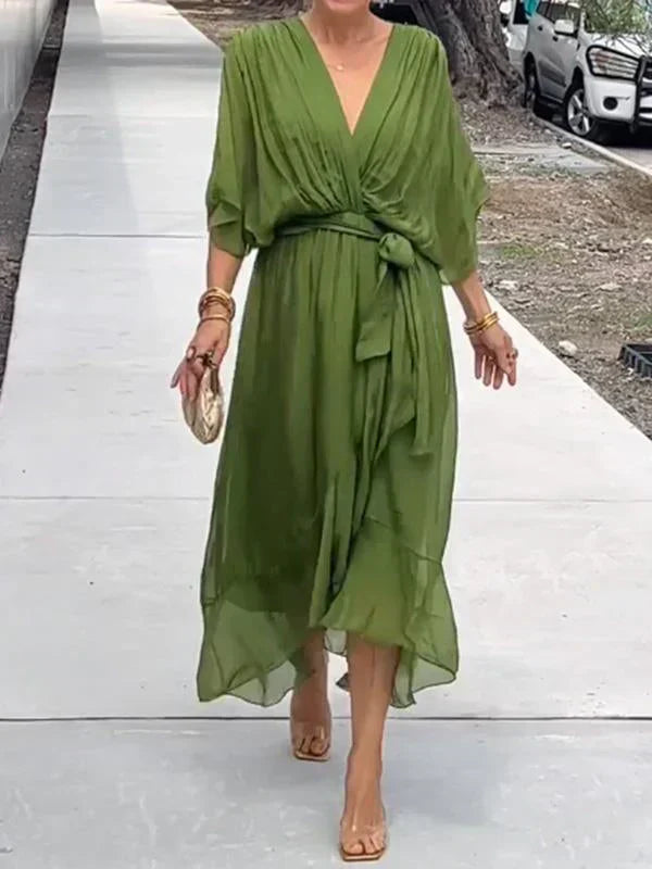 Monica – V-Neck Chiffon Dress