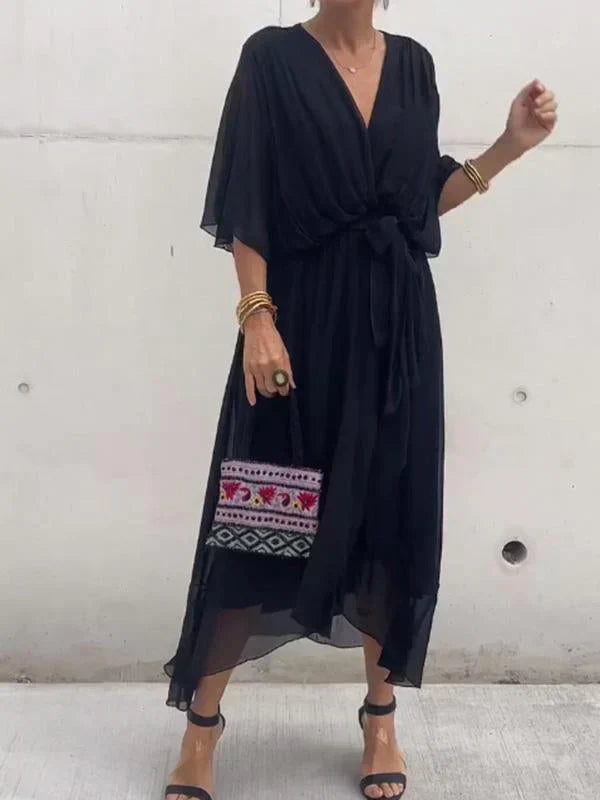 Monica – V-Neck Chiffon Dress