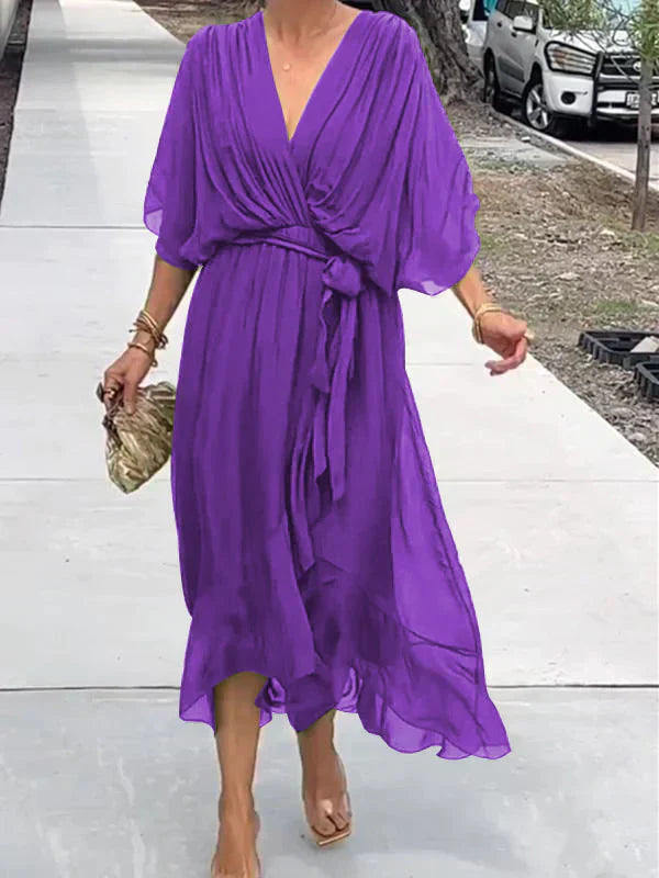 Monica – V-Neck Chiffon Dress