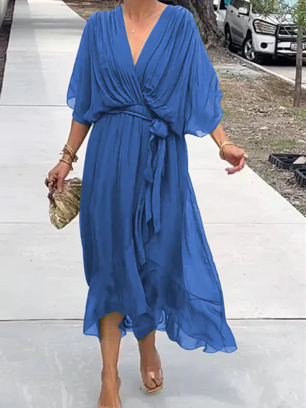 Monica – V-Neck Chiffon Dress