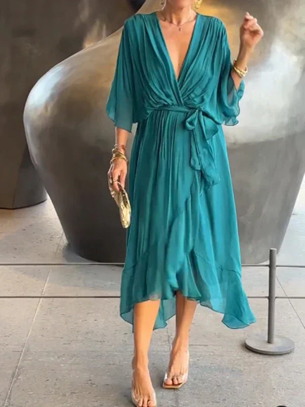 Monica – V-Neck Chiffon Dress