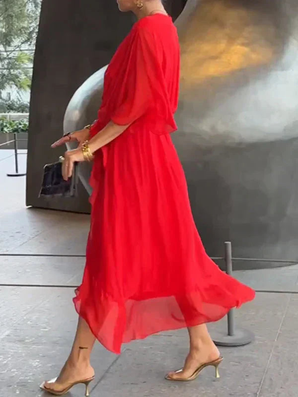 Monica – V-Neck Chiffon Dress