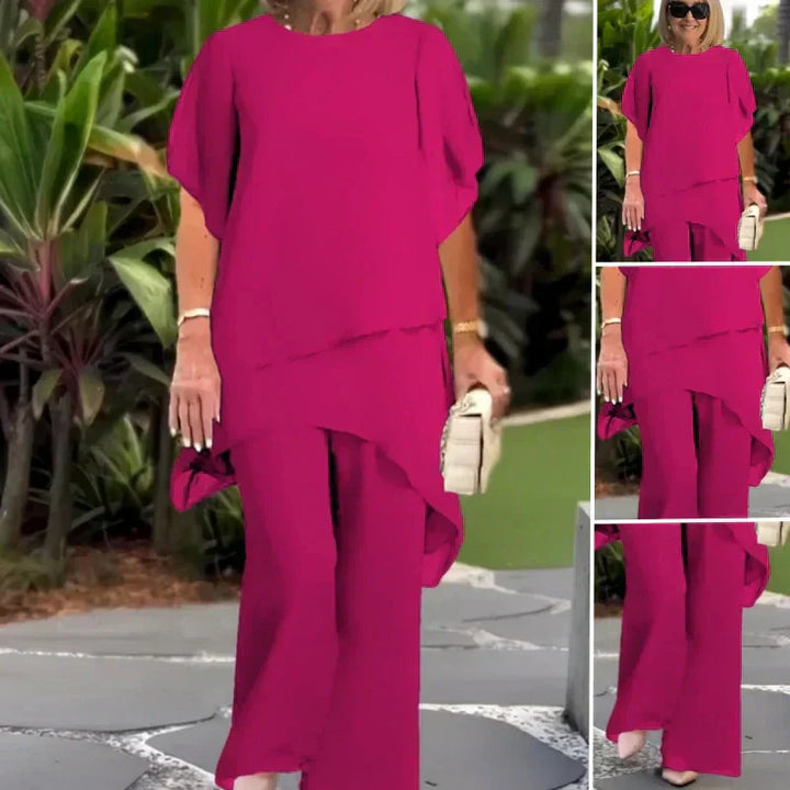 Herlene | Chic Asymmetrical Top and Pants Set