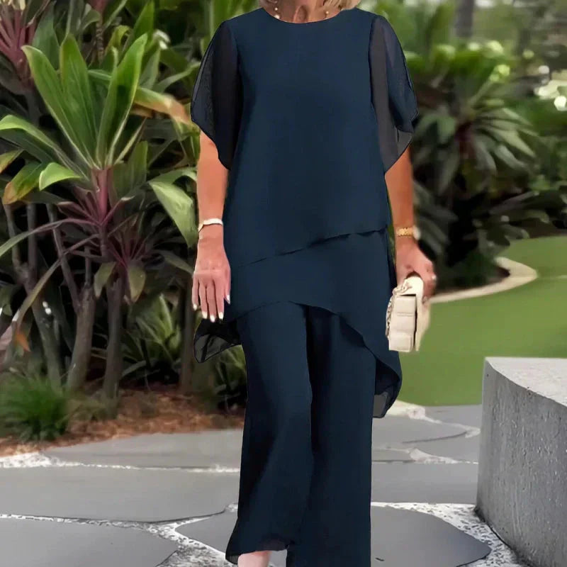 Herlene | Chic Asymmetrical Top and Pants Set
