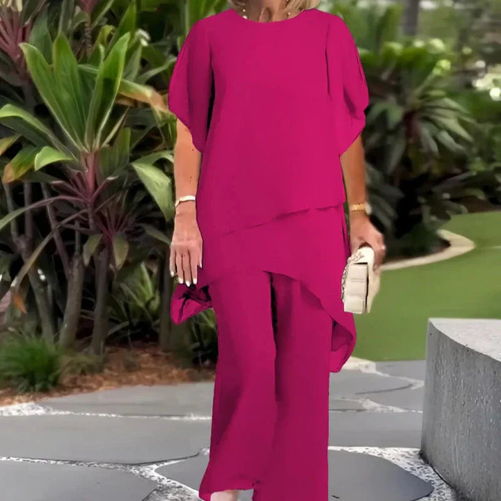 Herlene | Chic Asymmetrical Top and Pants Set