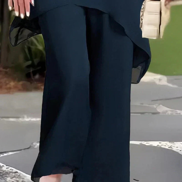 Herlene | Chic Asymmetrical Top and Pants Set