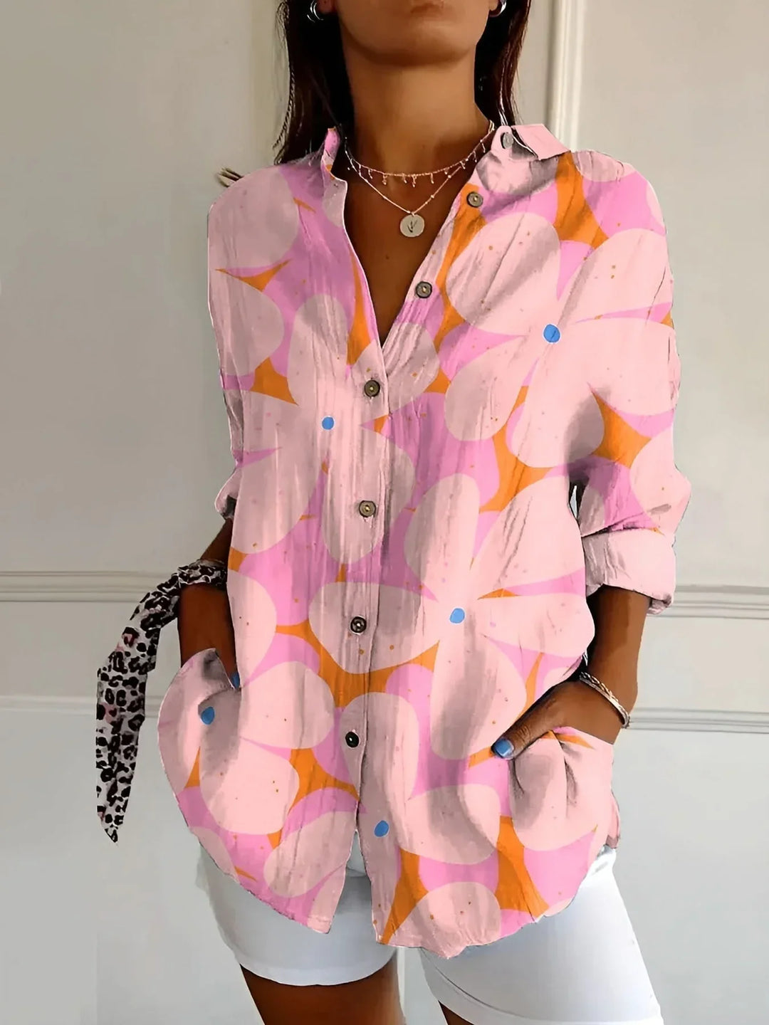 Amara™ - Floral Breeze Button-Up Shirt